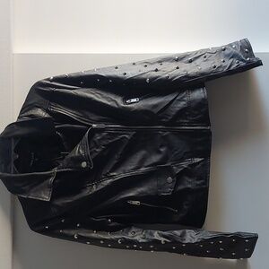 New Faux leather Studded Jacket M Bikercore Moto Punk Metal